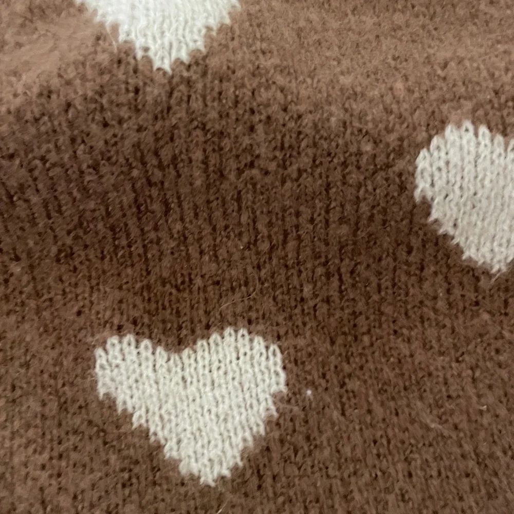 Rylee + Cru Brown Knit Heart Diaper Cover with Cream Hearts